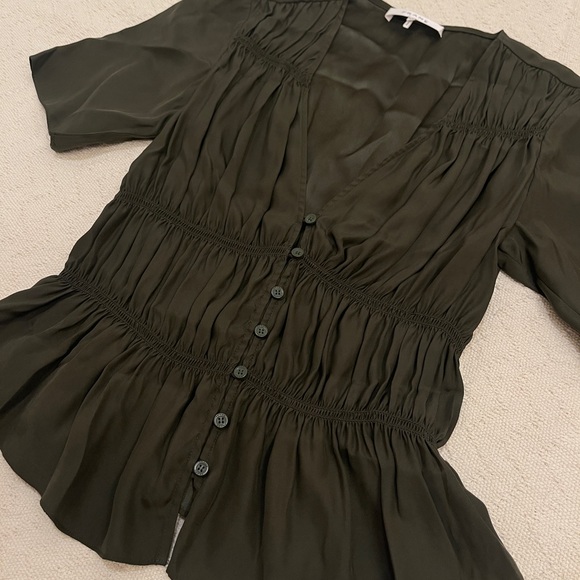 Frame Ruched Silk Top - Picture 4 of 5